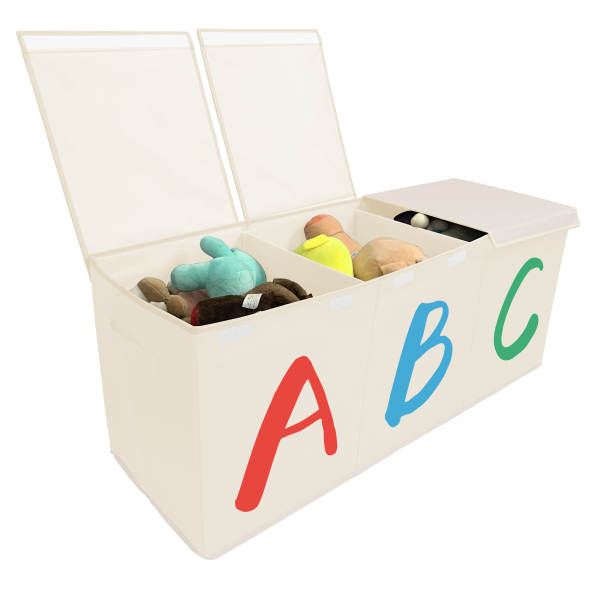 Extra Large Toy Chest with Lid- Alphabet Pattern