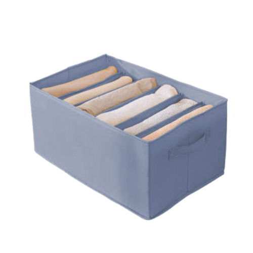 2pcs Large Clothes Drawer Organiser, Foldable 6 Grids Wardrobe Organisers, For Pants, Jeans, Joggers, Trousers, Sweaters, Cardigans (44*28*22cm)