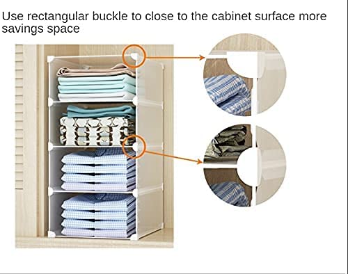Stackable Wardrobe Shelves, Wardrobe Organiser, Wardrobe Storage Organiser, Wardrobe Closet Organiser, Closet Organiser (1 Column 4 Layers)