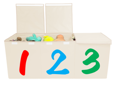 Extra Large Toy Chest with Lid- Number Pattern