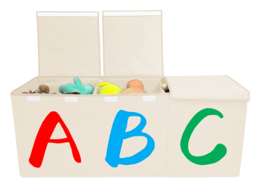 Extra Large Toy Chest with Lid- Alphabet Pattern