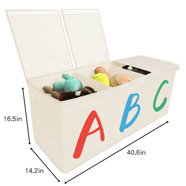 Extra Large Toy Chest with Lid- Alphabet Pattern